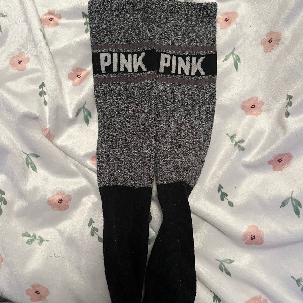 Victoria’s Secret pink gray long socks